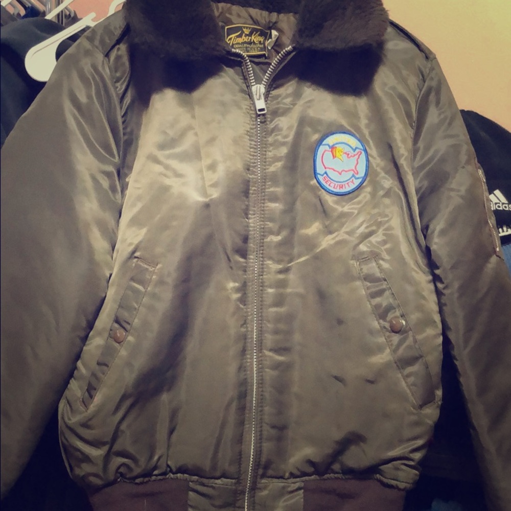 Vintage forest green bomber jacket. Timberking